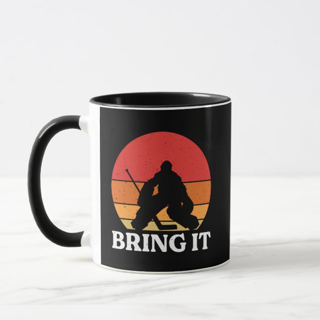 Eishockey Goalie bringen es Tasse (Links)