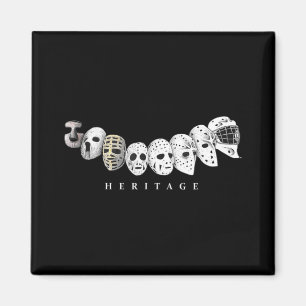 Eishockey-Goalie-Evolution Vintag zur modernen Mas Magnet