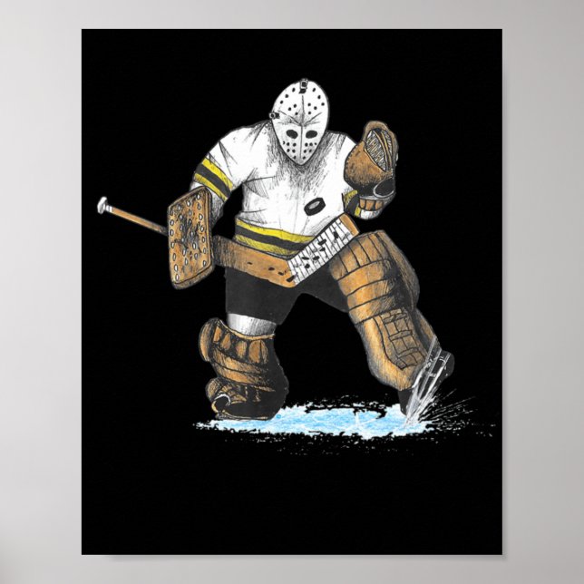Eishockey Goalie Great Rettete Vintage Maske Poster (Vorne)