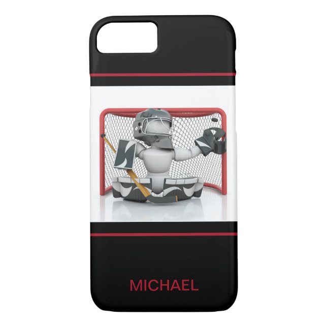 Eishockey Goalie Personalisierter Name | Sport Case-Mate iPhone Hülle (Rückseite)