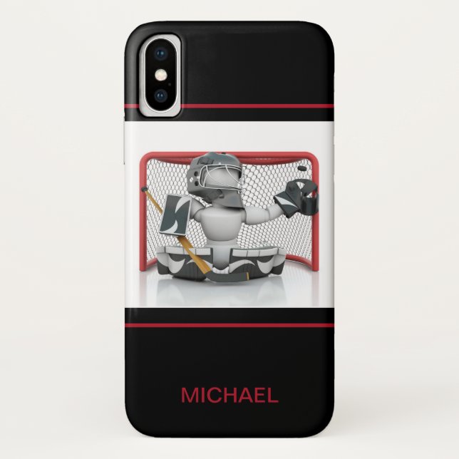 Eishockey Goalie Personalisierter Name | Sport Case-Mate iPhone Hülle (Rückseite)