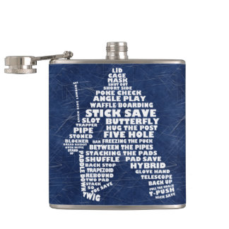 Eishockey Goalie Typografie Hip Flask Flachmann