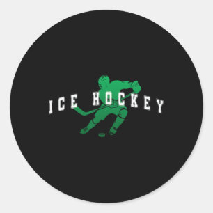 Eishockey Green Team Spieler Varsity Text Runder Aufkleber