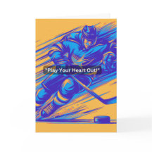 Eishockey-Grußkarte "Spielen Sie Ihr Herz aus!"