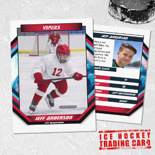 Eishockey-Handelskarte in Cool Red Blue White Visitenkarte