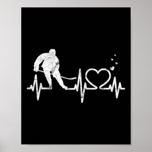 Eishockey Herz Valentinstag Herzschlag Jungen Mädc Poster
