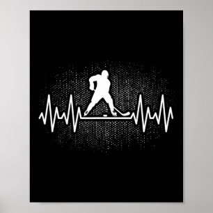 Eishockey Herzschlag Eishockeyspieler Männer Fraue Poster