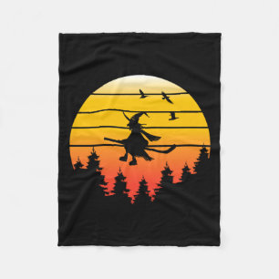 Eishockey Hexen Hockey Halloween Vintage Fleecedecke