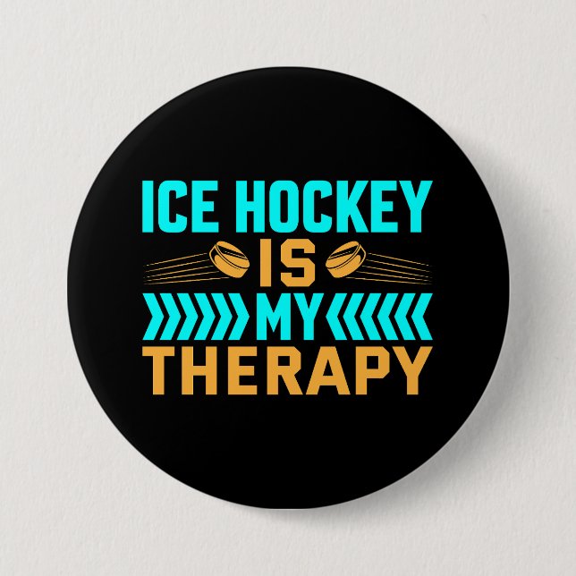 Eishockey ist meine Therapie Button (Vorderseite)