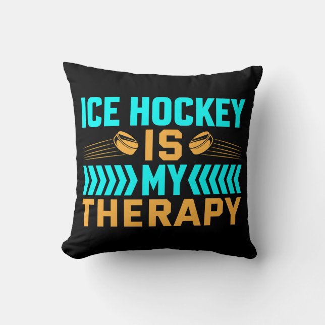 Eishockey ist meine Therapie Kissen (Vorderseite)