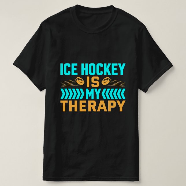 Eishockey ist meine Therapie T-Shirt (Design vorne)