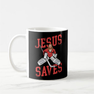 Eishockey Jesus Rette den Vintagen Torhüter Jesus Kaffeetasse