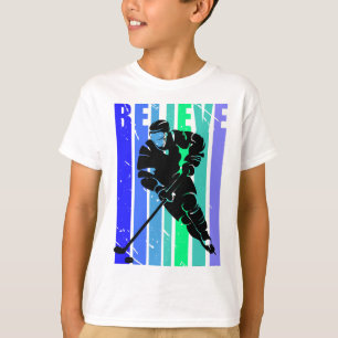 Eishockey-Jungen Retro Vintage Eishockeyspieler Co T-Shirt