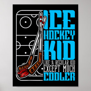 Eishockey Kind Cooler Athlet Sport Junge Mädchen L Poster