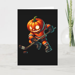 Eishockey-Kürbiskopf-Halloween-Kostüm Männer Junge Karte