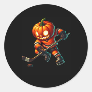 Eishockey-Kürbiskopf-Halloween-Kostüm Männer Junge Runder Aufkleber
