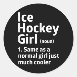 Eishockey-Mädchen-Definition Lustig Coole Eishocke Runder Aufkleber