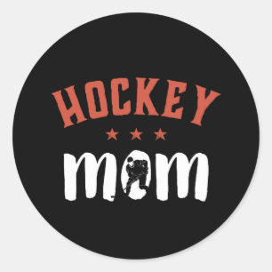 Eishockey-Mama Vintage Retro Stolze Sportmutter Runder Aufkleber