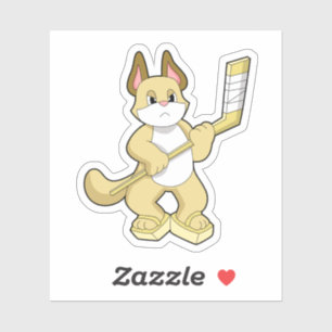 Eishockey mit Eishockeyschläger Aufkleber