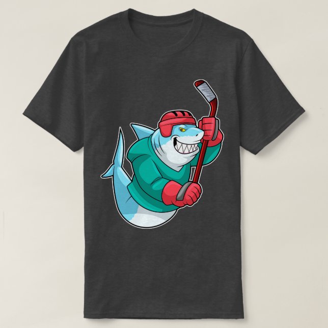 Eishockey mit Eishockeyschläger Helm T-Shirt (Design vorne)