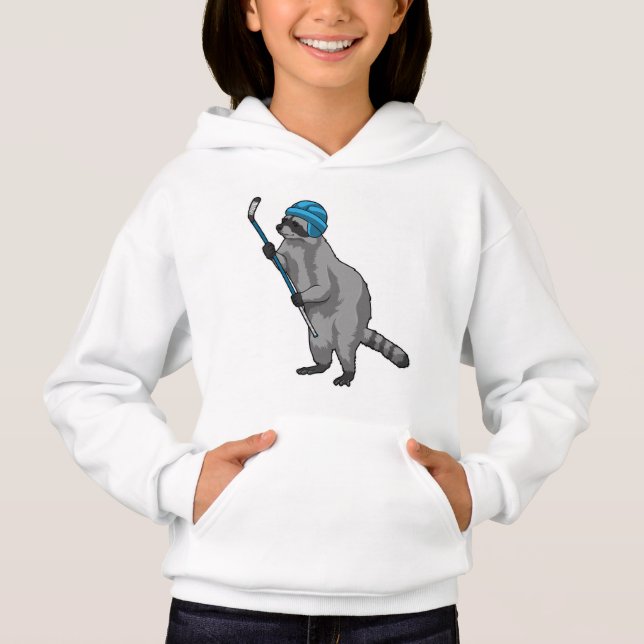 Eishockey mit Eishockeyschläger Hoodie (Vorderseite)