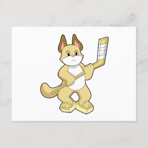 Eishockey mit Eishockeyschläger Postkarte