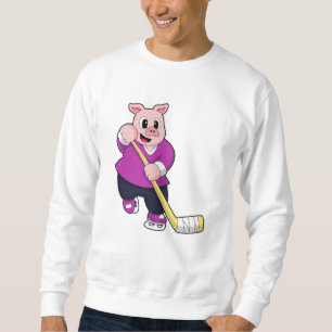 Eishockey mit Eishockeyschläger Sweatshirt