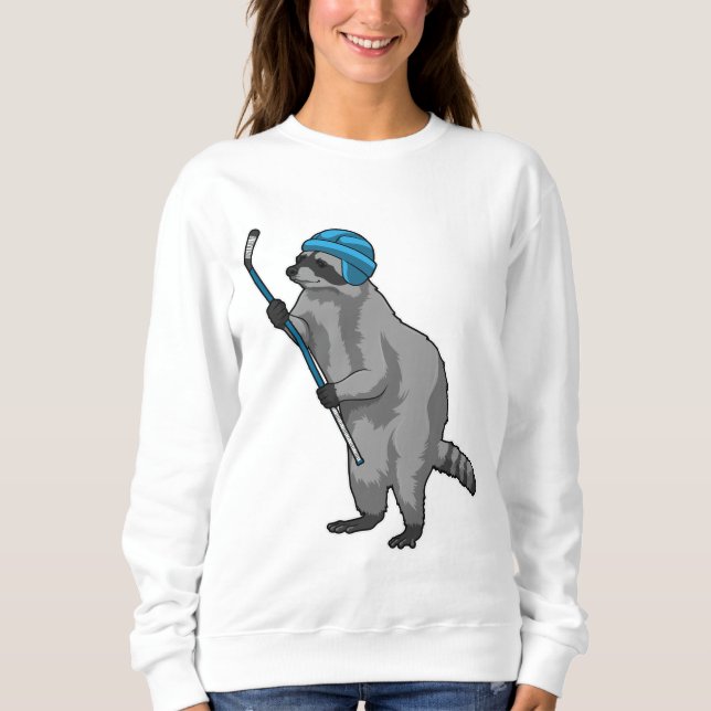 Eishockey mit Eishockeyschläger Sweatshirt (Vorderseite)