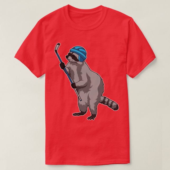 Eishockey mit Eishockeyschläger T-Shirt (Design vorne)
