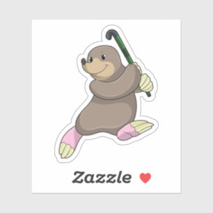 Eishockey mit Hockeyschläger Aufkleber