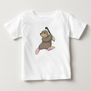 Eishockey mit Hockeyschläger Baby T-shirt