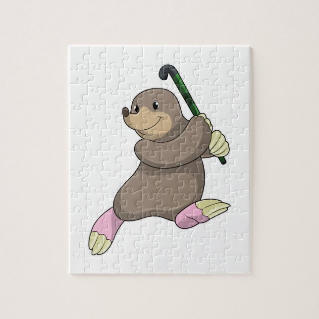 Eishockey mit Hockeyschläger Puzzle (Vertikal)