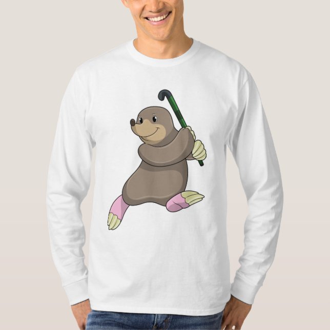 Eishockey mit Hockeyschläger T-Shirt (Vorderseite)