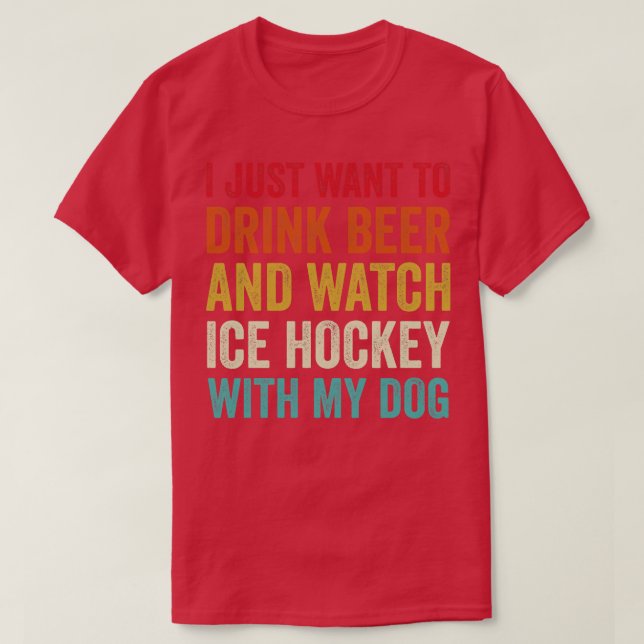 Eishockey mit meinem Hund Funny Ice Hockey Fan beo T-Shirt (Design vorne)