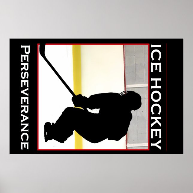 Eishockey Motivierend Poster - Durchhaltevermögen (Vorne)