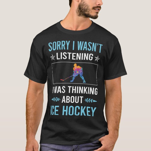 Eishockey nicht hören T-Shirt (Vorderseite)