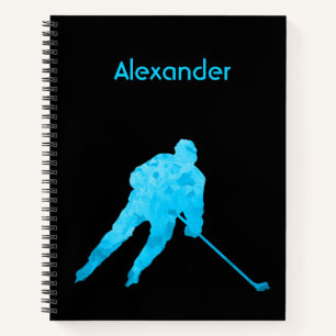 Eishockey-Notebook-Silhouette türkis Notizbuch