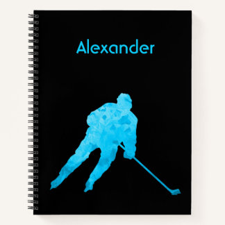Eishockey-Notebook-Silhouette türkis Notizbuch