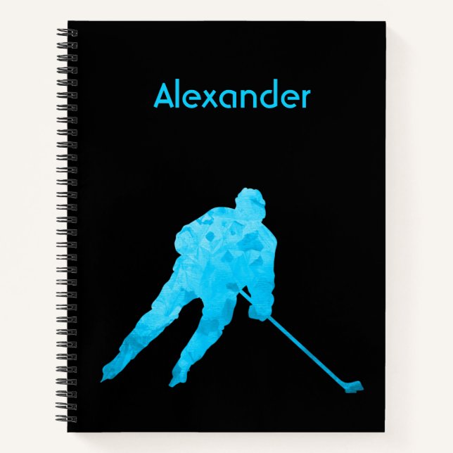 Eishockey-Notebook-Silhouette türkis Notizbuch (Vorderseite)