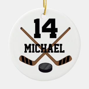 Eishockey Nummer 14 Personalisierte Ornament