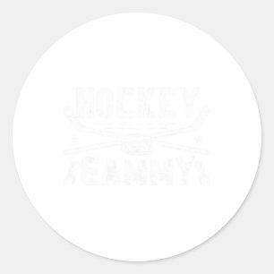 Eishockey-Oma Gammy eines Hockeyspielers Runder Aufkleber