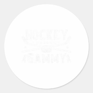Eishockey-Oma Gammy eines Hockeyspielers  Runder Aufkleber