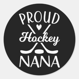 Eishockey-Oma Großmutter des Hockeyspielers Nana Runder Aufkleber