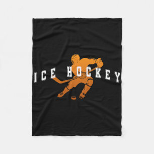 Eishockey Orange-Team-Spieler Varsity-Text Fleecedecke