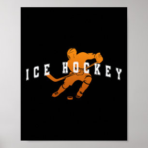Eishockey Orange Team Spieler Varsity Text Poster
