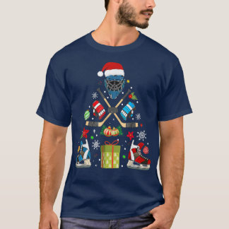 Eishockey-Ornament Weihnachtsbaum Happy Hockeyday T-Shirt
