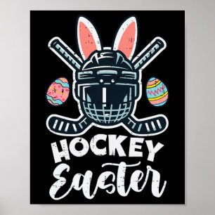 Eishockey-Oster-Helm-Puck-Sport-Männer-Jungs-Kinde Poster