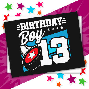 Eishockey-Party-Thema für 13-Jährige, 13. Geburtst Postkarte
