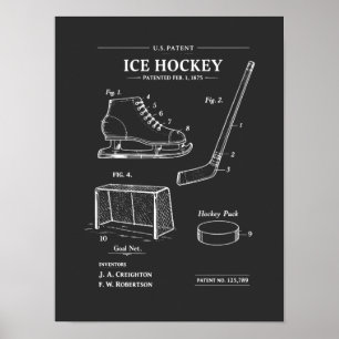 Eishockey-Patent-Blueprint Poster