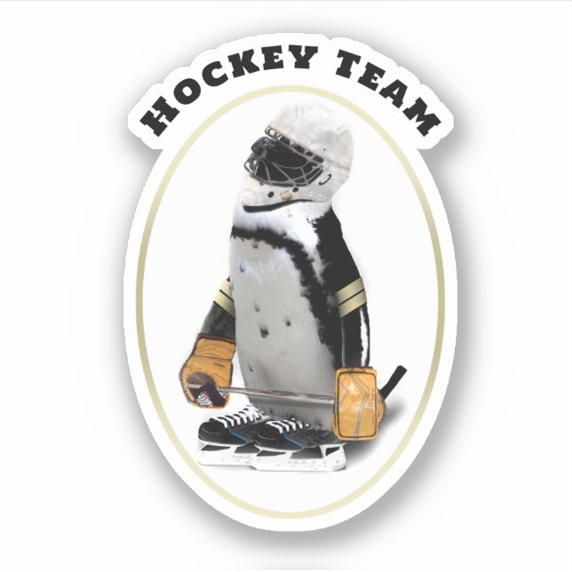 Eishockey Pinguin  Aufkleber (Vorderseite)